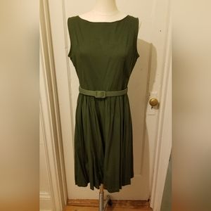 Lindy Bop Audrey Olive Green Dress UK16
